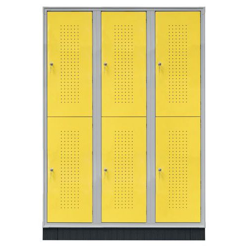Armadio spogliatoio multiscomparto 6 posti120X50X175h GIALLO,