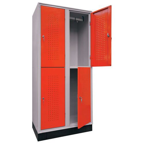 Armadio spogliatoio multiscomparto 4 posti 80X50X175h ROSSO,