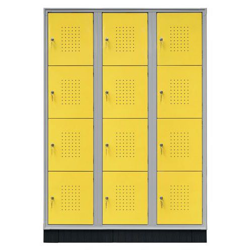 Armadio casellario 12 vani 3 colonne 120X50X175h GIALLO,