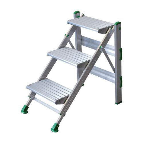 Sgabello pieghevole 3 gradini 75x79x265 Alluminio,