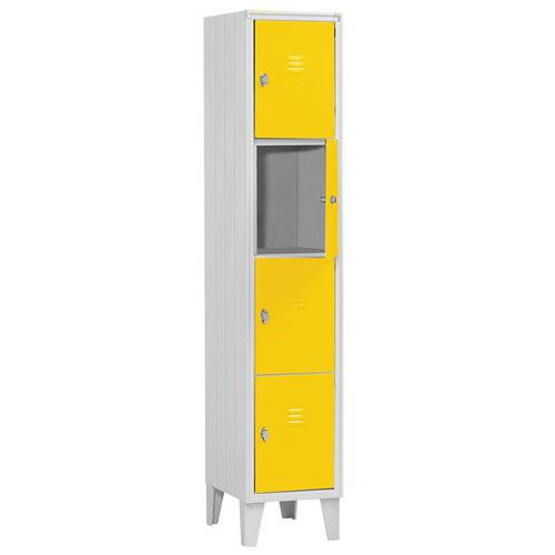Armadio casellario 4 vani dim. 35x50x180 giallo RAL1018,