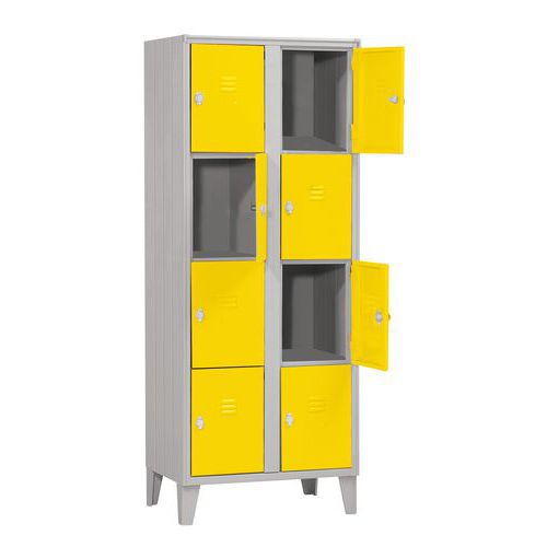 Armadio casellario 8 vani dim. 70x50x180 giallo RAL1018,