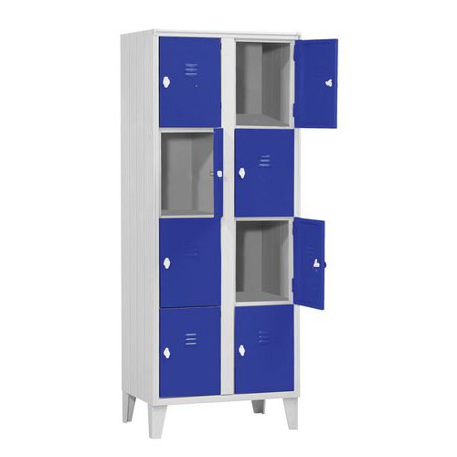 Armadio casellario 8 vani dim. 70x50x180 blu RAL 5017,