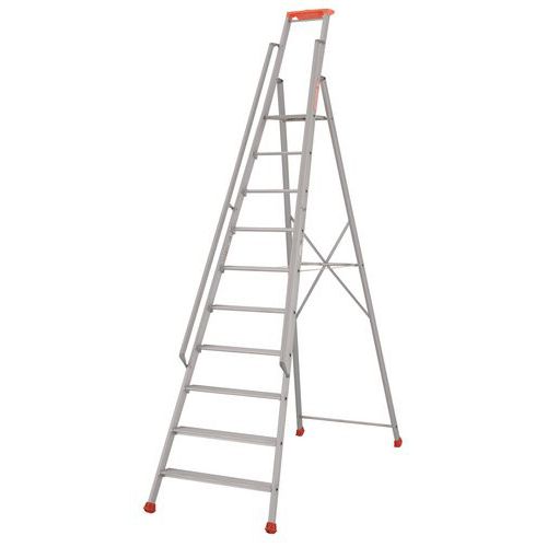 Scaletta professionale 10 gradini altezza=4,10 m con rampe,