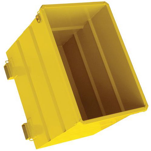 Benna per carrello a testa rotante 1000 l giallo,