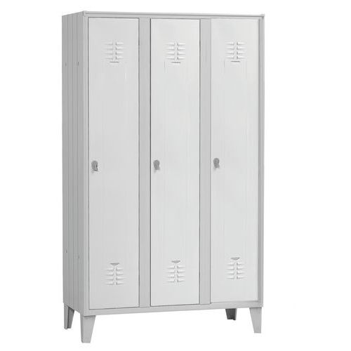 ARMADIO SPOGLIATOIO 3 VANI DIM .105X50X180 GRI GIO RAL7035,