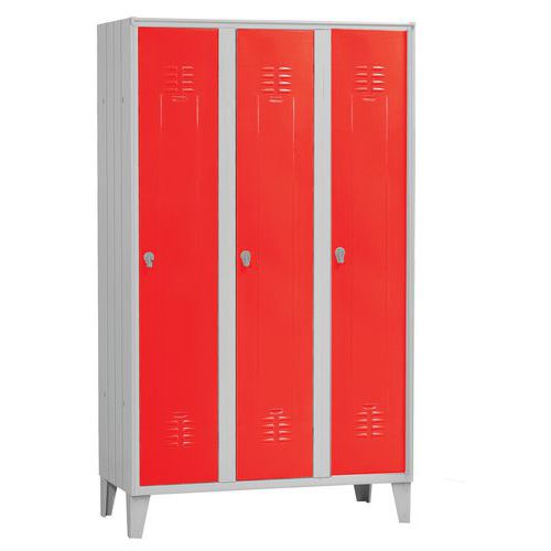 ARMADIO SPOGLIATOIO 3 VANI DIM .105X50X180 ROS SO RAL3000,