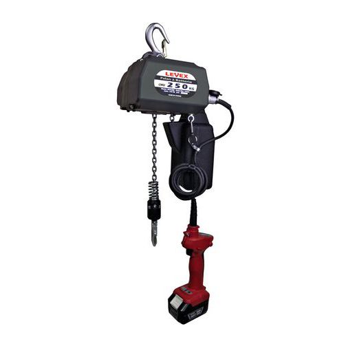 Paranco a batteria - portata 500 kg - altezza utile std 5 m,