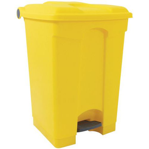 Pattumiera in plastica a pedale H 60 cm giallo,