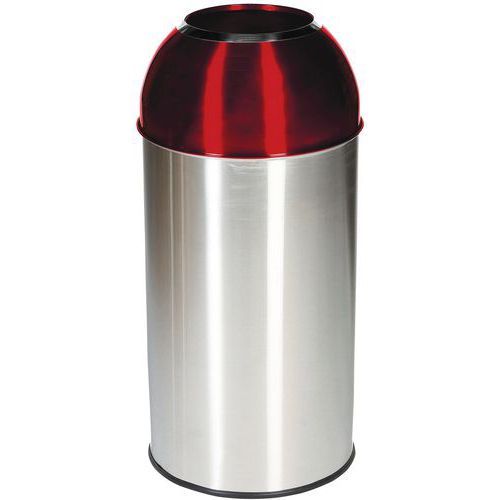 Pattumiera Open Dôme 40 L - Coperchio rosso - Manutan,