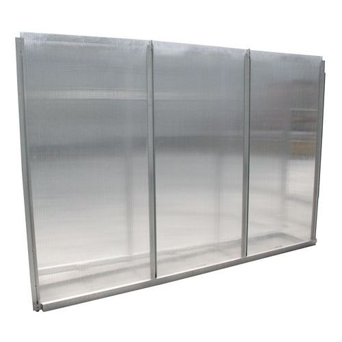 Protezione posteriore di colore grigio per riparo a un lato - Tettoia inclinata,