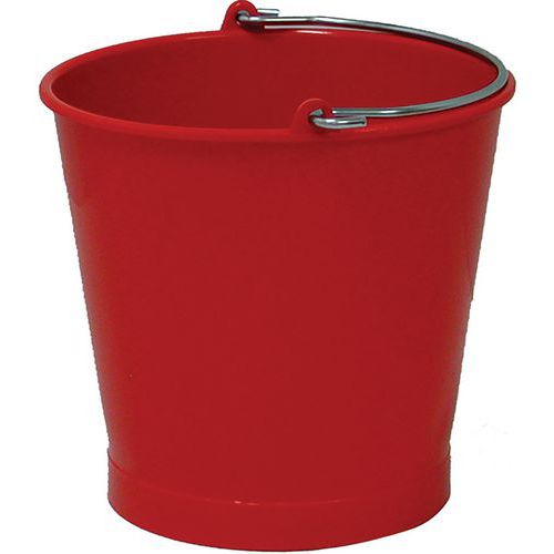 Secchio tondo 13 L manico inox - Rosso,