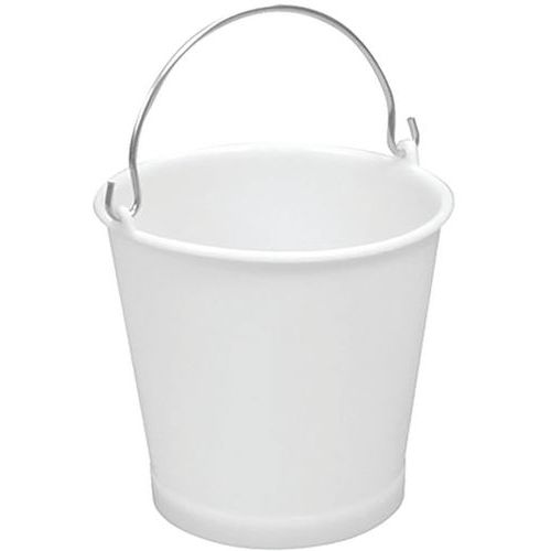 Secchio tondo 13 L manico inox - Bianco,