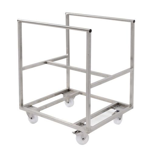 Carrello inox per contenitore di impasti da 220 L,