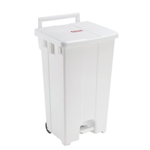 Pattumiera a pedale 100 L - Coperchio bianco,