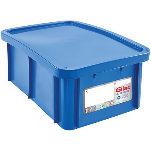 Contenitore 35 L antibatterico con coperchio - Blu,