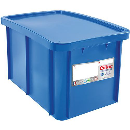 Contenitore 55 L antibatterico con coperchio - Blu,