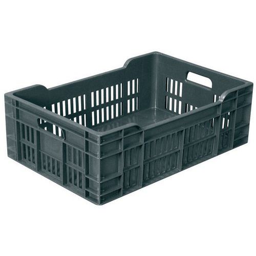 Cassetta 600 x 400 forata con fondo pieno 40 L - Grigio,