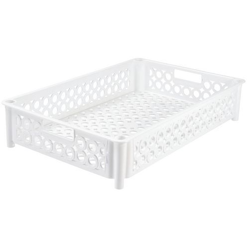 Cassetta impilabile e incastrabile forata 22 L - Bianco,