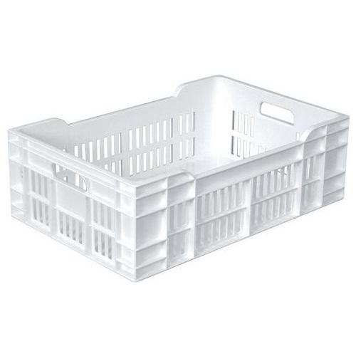 Cassetta 600 x 400 forata con fondo pieno 40 L - Bianco,