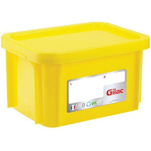 Contenitore HACCP 15 L rettangolare con coperchio - Giallo,