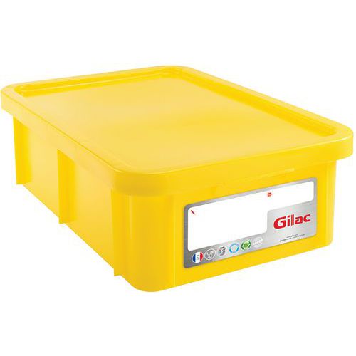 Contenitore HACCP 25 L rettangolare con coperchio - Giallo,