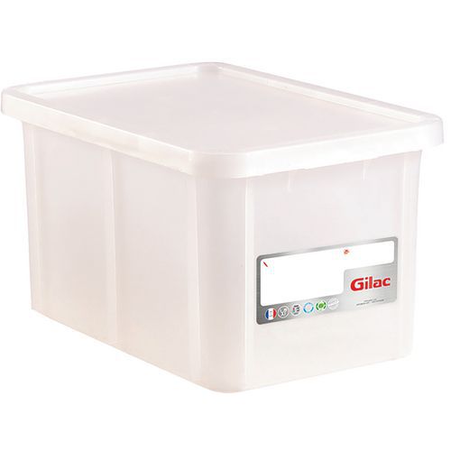 Contenitore HACCP 55 L rettangolare con coperchio - Bianco,