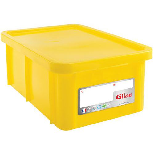 Contenitore HACCP 35 L rettangolare con coperchio - Giallo,