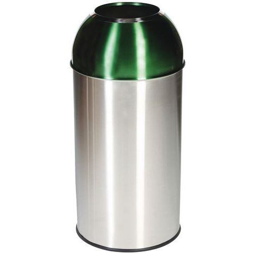 Pattumiera Open Dôme 40 L - Coperchio verde - Manutan,