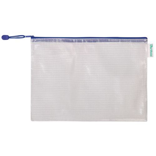 Busta con cerniera A4 orizzontale T-Collection Blu,