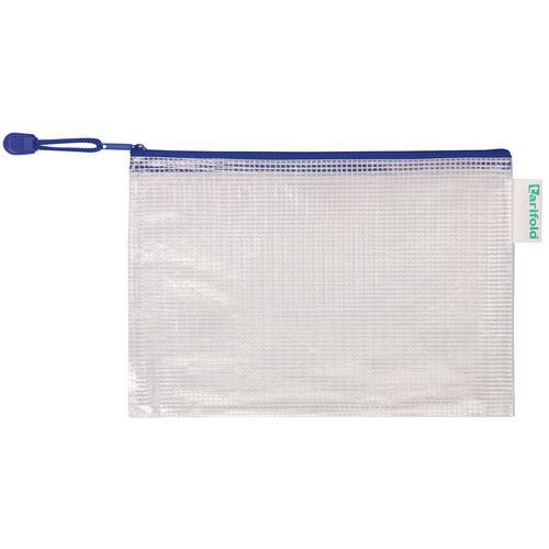 Busta con cerniera A5 orizzontale T-Collection Blu,