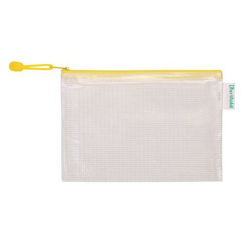 Busta con cerniera A5 orizzontale T-Collection Giallo,