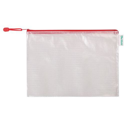 Busta con cerniera A4 orizzontale T-Collection Rosso,