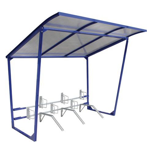 Riparo A Tettoia Inclinata con facciata semplice blu,