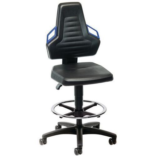 Sedia alta Ergoconfort vinile nera rotelle autobloccanti,