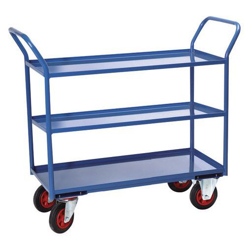 Carrello a 3 ripiani lamiera - 935x435 mm,