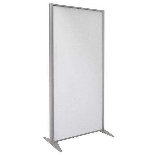 Parete divisoria KP+ tessuto Perla profilo argento 160x81,
