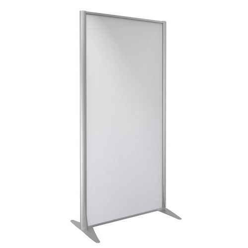Parete divisoria KP+ tessuto Perla profilo argento 160x122,