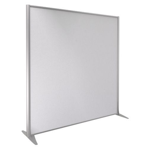Parete divisoria KP+ tessuto Perla profilo argento 160x163,