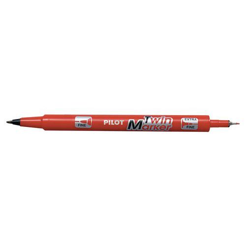 Twin Marker rosso - Punta extrafine / fine,
