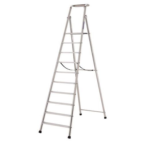 Scaletta 10 gradini Altezza=2,38 m Poggiapiedi pieghevole,