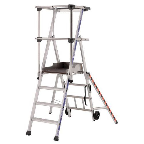 Piattaforma singola fissa in alluminio 4 gradini,