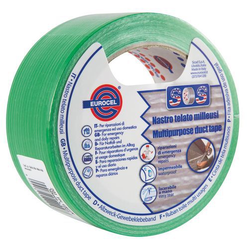 Nastro adesivo in tela con supporto in PE verde 50mmx25m,