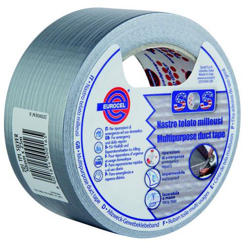 Nastro adesivo in tela con supporto in PE grigio 50mmx50m,