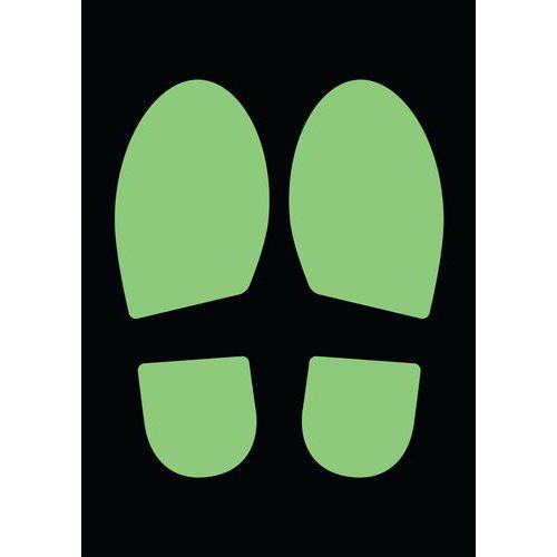 Autoadesivo per pavimenti - 2 impronte fotoluminescenti,