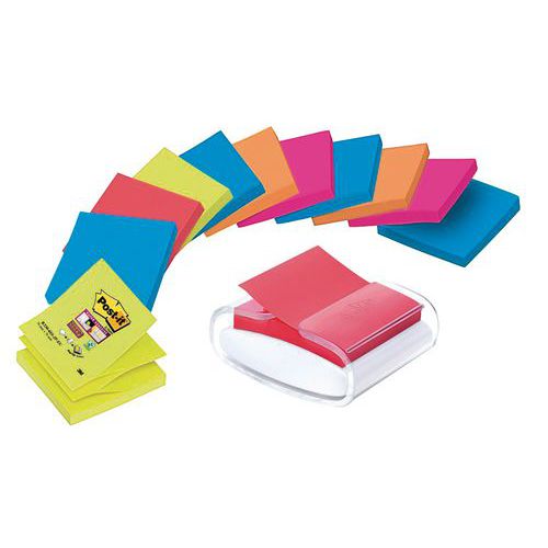 Distributore Z-Notes Post-it® PRO bianco + 12 blocc. Z-Notes,