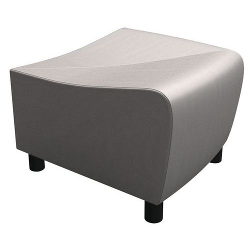 Pouf angolare Izari rivestito grigio,