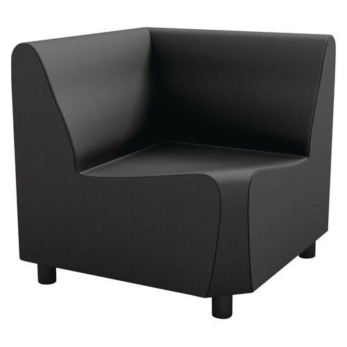 Poltrona 90° Izari rivestita nera,