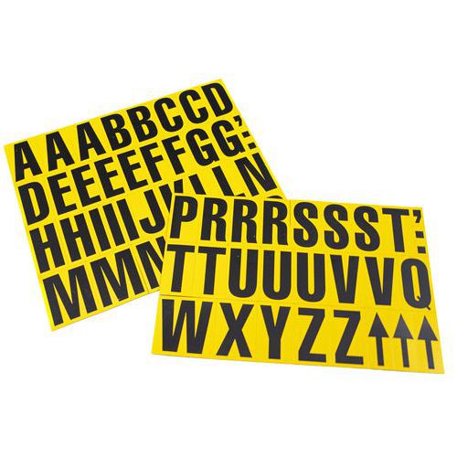 Foglio con lettere magnetiche giallo - Manutan,