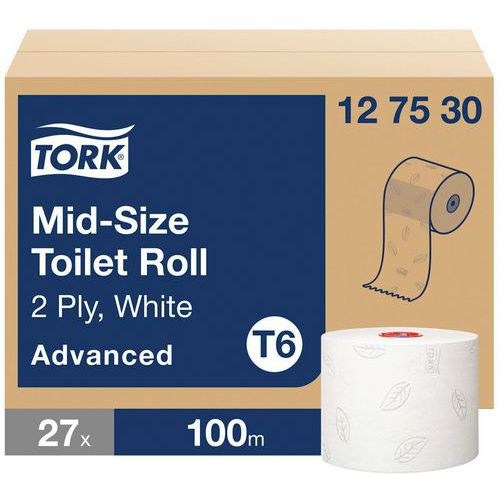Carta igienica Tork Compact Fogli largh.: 9,9 cm Col.: bianco, grigio,